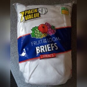 Fruit of the Loom Men's White Briefs - 7 Pack Size 3XL Retro Tightie Whities